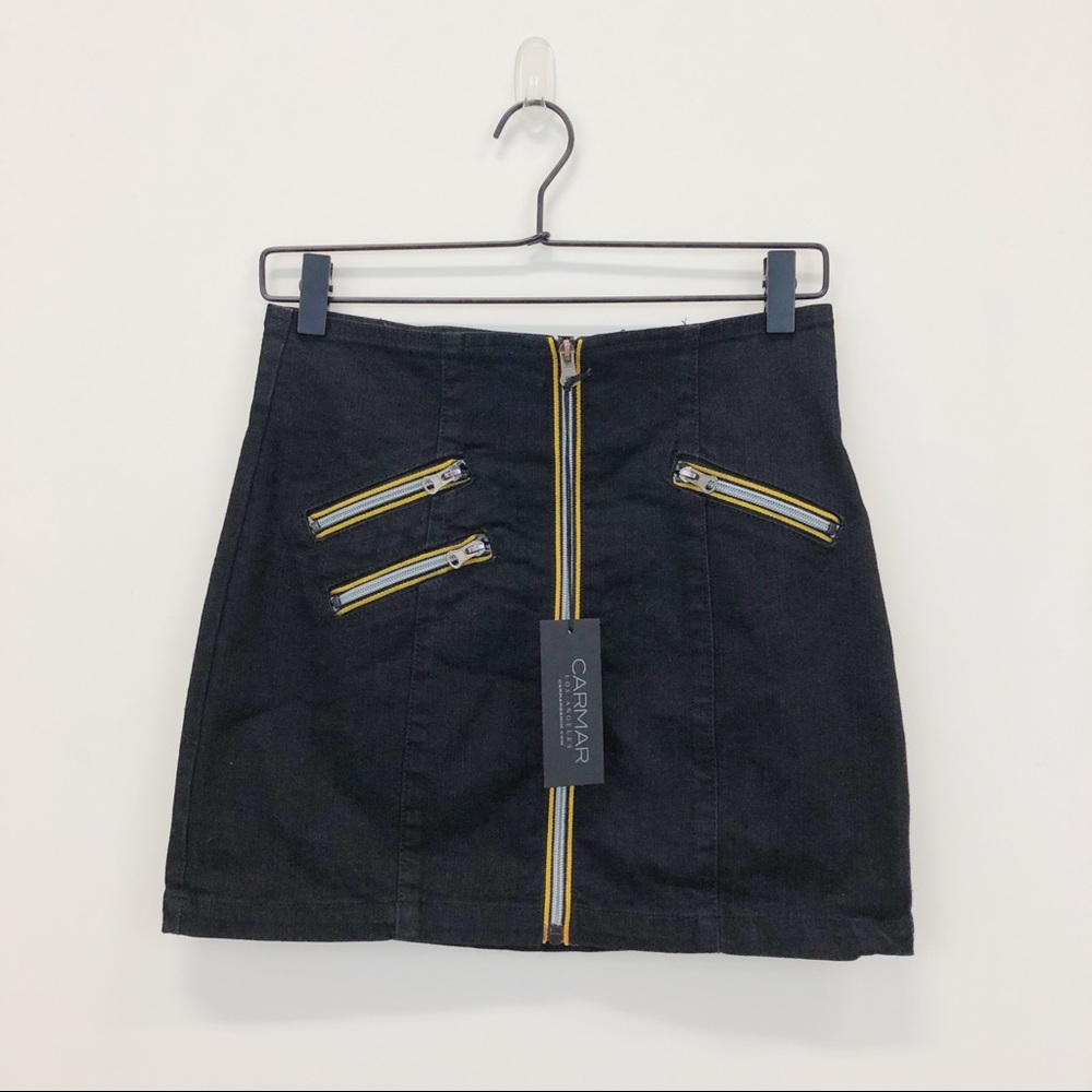 NWT LF Carmar Anne Cargo Zipper Denim Skirt